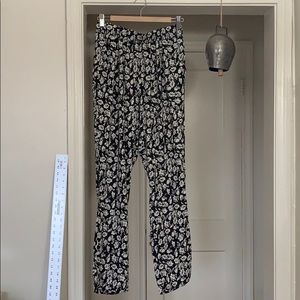 B&W High Waisted Floral Pants